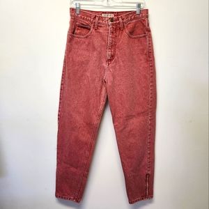 Vintage 90s Red Acid Wash GUESS Denim High Wasted Jeans Women's Size 32
